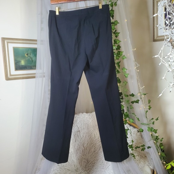 Caslon Trouser Dress Pants Womens 10 Black Mid Rise Flat Front 35X30 Boot Cut - Picture 3 of 5